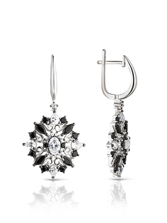 Серьги подвески из серебра VALTERA 97078, шпинель нано\фианит