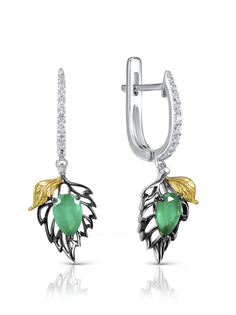 Серьги подвески из серебра VALTERA 87760, фианит
