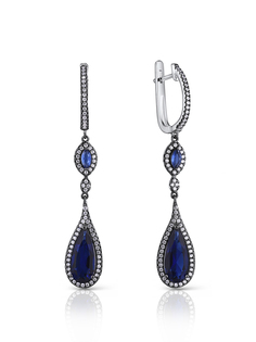 Серьги подвески из серебра VALTERA 103678, фианит