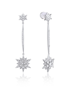 Серьги подвески из серебра VALTERA 107050, фианит