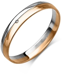 Кольцо обручальное из золота с бриллиантом р. 16,5 PLATINA jewelry 01-1230-00-101-1111-30