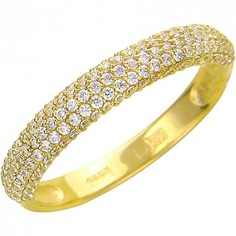 Кольцо из желтого золота с фианитом р. 16,5 Эстет 01К135351