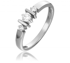 Кольцо из белого золота с бриллиантом р. 17 PLATINA jewelry 01-0645-00-101-1120-30