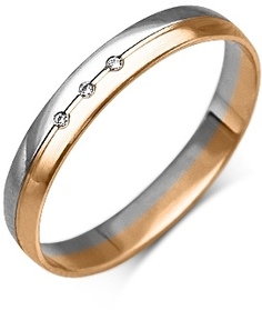 Кольцо обручальное из золота с бриллиантом р. 17,5 PLATINA jewelry 01-1231-00-101-1111-30