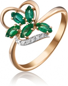 Кольцо из красного золота с бриллиантом р. 16,5 PLATINA jewelry 01-1521-00-106-1110-30