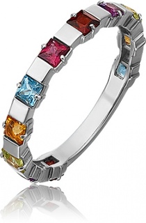 Кольцо из белого золота с хризолитом/гранатом р. 19 PLATINA jewelry 01-5321-00-252-1120-57