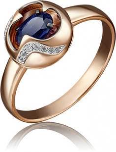 Кольцо из красного золота с бриллиантом р. 18,5 PLATINA jewelry 01-5146-00-105-1110-30