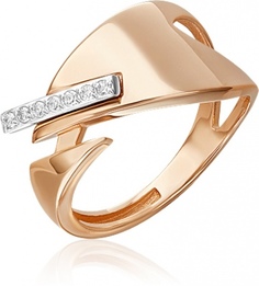 Кольцо из комбинированного золота с фианитом р. 19 PLATINA jewelry 01-5666-00-401-1111