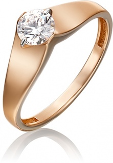 Кольцо помолвочное из золота с фианитом р. 17 PLATINA jewelry 01-5369-00-501-1110-38