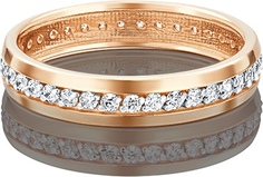 Кольцо обручальное из золота с фианитом р. 17 PLATINA jewelry 01-3268-00-401-1110-24