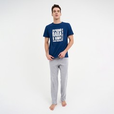 Пижама мужская KAFTAN 7092749 синий; серый 48 No Brand
