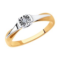 Кольцо из комбинированного золота с бриллиантом р. 15,5 SOKOLOV Diamonds 1011689