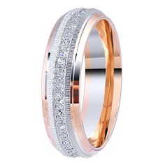 Кольцо из комбинированного золота с бриллиантом р. 18 Юверос 1000411-К