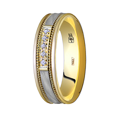 Кольцо из комбинированного золота с бриллиантом р. 18 Юверос 1000382