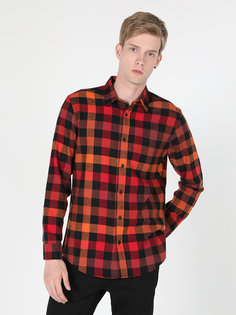 Рубашка мужская Colins CL1059639_Q1.V1 красная S