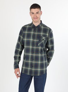 Рубашка мужская Colins CL1059765_Q1.V1 синяя XL