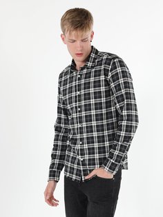 Рубашка мужская Colins CL1059816_Q1.V1 черная L
