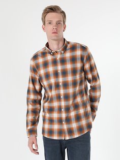 Рубашка мужская Colins CL1059819_Q1.V1 оранжевая XL