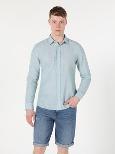 Рубашка мужская Colins CL1041771_Q1.V1 голубая XXL