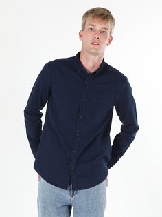 Рубашка мужская Colins CL1061346_Q1.V1_INV голубая L