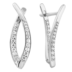 Серьги из серебра с фианитом Юверос 402012-150