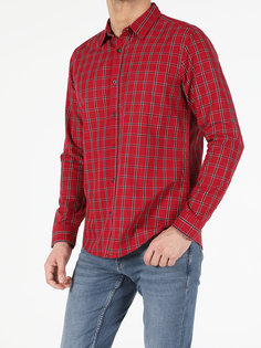 Рубашка мужская Colins CL1052993_Q1.V1_RED красная S