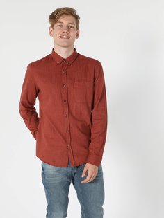 Рубашка мужская Colins CL1055941_Q1.V1_COR коричневая M
