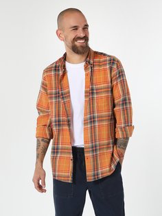 Рубашка мужская Colins CL1061639_Q1.V1_YLS оранжевая M