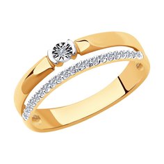 Кольцо из комбинированного золота с бриллиантом р. 20 SOKOLOV Diamonds 1012013