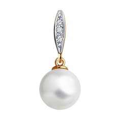 Кулон из красного золота Diamant 51-230-01824-1, бриллиант/жемчуг культивированный