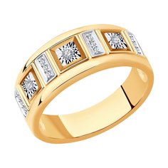 Кольцо из комбинированного золота р. 19,5 SOKOLOV Diamonds 1012187, бриллиант