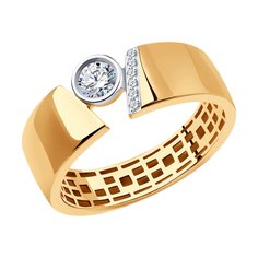 Кольцо из красного золота р. 17,5 SOKOLOV Diamonds 1012364, бриллиант