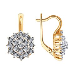 Серьги из комбинированного золота с бриллиантом Diamant 51-220-00720-1