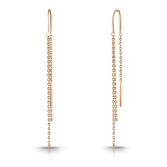 Серьги продевки из красного золота 585Gold 402004151