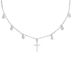 Колье из серебра 45 см 585Gold 706000218, фианит