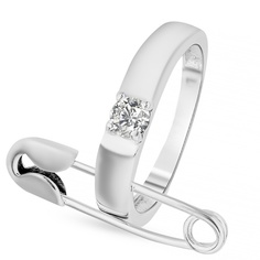 Кольцо из серебра с фианитом р. 17 585Gold 701012796