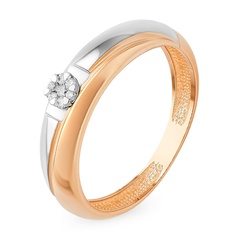 Кольцо из красного золота с бриллиантом р. 16,5 585Gold 101010002
