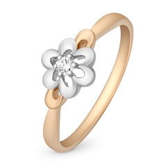 Кольцо из красного золота с бриллиантом р. 19,5 585Gold 101011559