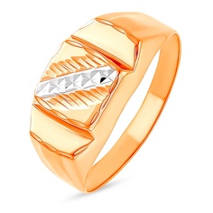 Кольцо печатка из красного золота р. 19,5 585Gold 601006485
