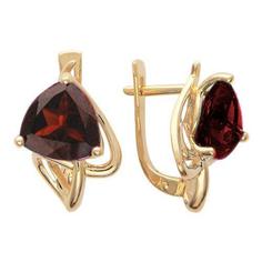 Серьги из красного золота Эстет 01С315017-2, гранат