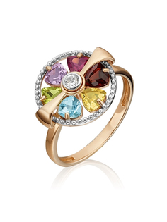 Кольцо из красного золота с топазом р. 17 PLATINA jewelry 01-5386-00-252-1110-57