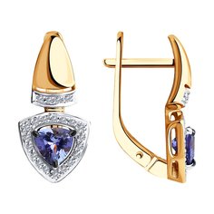Серьги из красного золота SOKOLOV Diamonds 6024122, бриллиант/танзанит