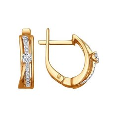 Серьги из красного золота SOKOLOV 1020829, бриллиант