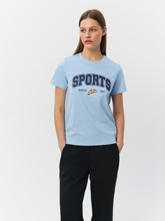 Футболка Anta для женщин, Хлопок, синяя, размер L, 862338109-2