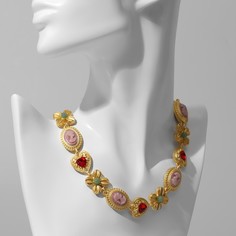 Ожерелье из бижутерного сплава Queen Fair 9668020, акрил/полистоун/стразы