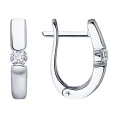 Серьги из белого золота SOKOLOV 1022096-3, бриллиант