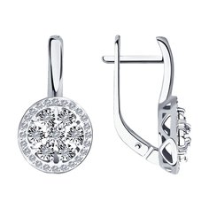 Серьги из белого золота SOKOLOV 1021463-3, бриллиант