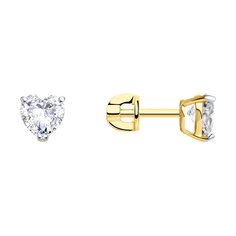 Серьги из желтого золота SOKOLOV 026924, фианит