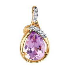 Кулон из серебра Diamant 93-330-01919-2, фианит/аметист