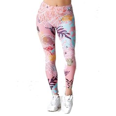 Slavi LEGGINGS REGULAR WAIST ORANGE FOREST Тайтсы женские Розовый/Голубой M